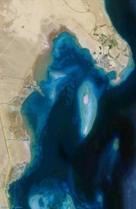 вид со спутника, побережье Хургады, Soma Bay, Egypt, Красное море